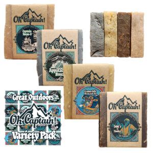Great Outdoors Mens Soap Variety Pack | Pine Tar – GatorAle Citrus IPA – Appalachian Breeze – Captain Neem-O