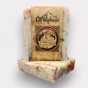 Oh Captain! Captain Christmas Men’s Soap Spruce, Fir, & Cranberries – In Honor of Saint Nick and his secret network! – Rugged Mens Natural Soap Bar – (Single Bar)